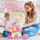 Toddler Toys for 1 Year Old Girl Gifts, 12-in-1 Montessori Musical House Toddler Learning Toys for 1-2, 1st First Birthday Gifts Baby Girl Boy Gift Toys 6-12 12-18 Months, Pink