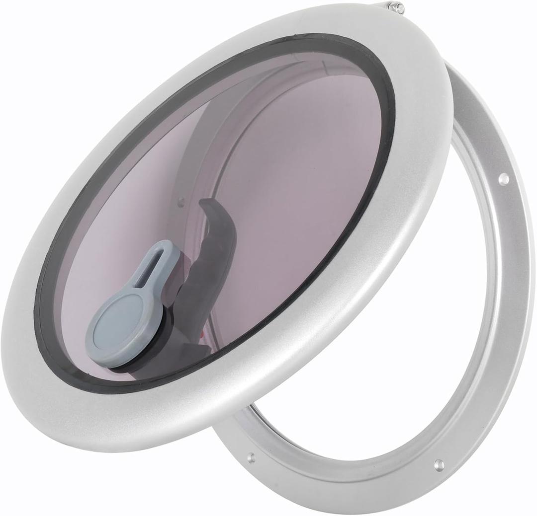 Boat Portlight, Durable Low Profile Boat Deck Hatch Window with Anti-Rust Aluminum Frame and Enhanced Shock Resistance Acrylic Glass (10.9")