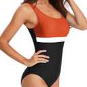 Women's One Piece Swimsuits Athletic Modest Sport Bathing Suits Scoop Neck U Back Training Racing Swimwear (XL)
