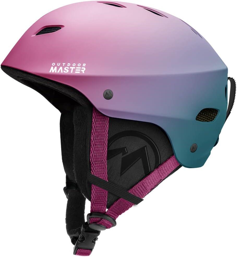 OutdoorMaster Kelvin Ski Helmet - Snowboard Helmet for Men, Women & Youth (Medium, Gradient Purple Blue)