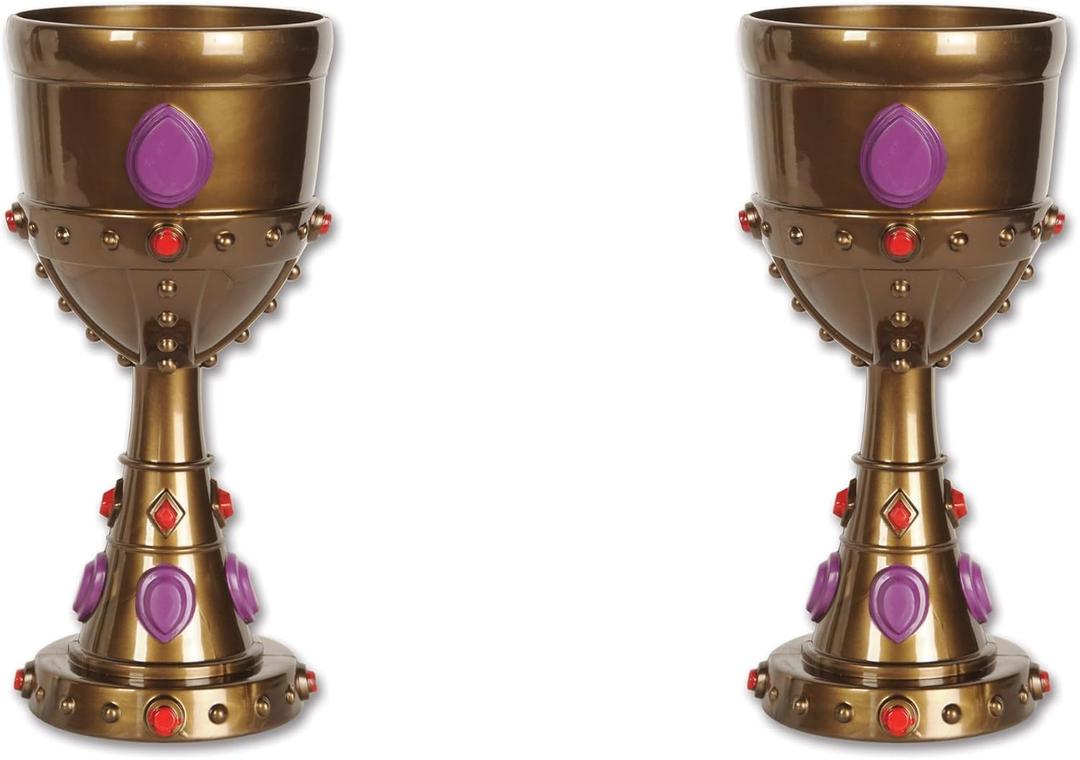 Beistle, 2 Piece Plastic Jeweled Goblets, 8 Ounces