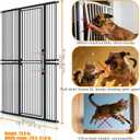 74.8" Extra Tall Pet Gate for Cat, 29.5"-51.6" Extra Wide Cat Gate with 8 Pressure Bolts, NO Drilling Pressure Mounted Tall Dog Gate Indoor, Black