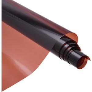 MECCANIXITY Window Film, Glass Sun Blocking, Heat Control Self Adhesive Brown Window Tint, 6.6x1.97ft for Home Office