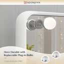 Keonjinn White Vanity Mirror with Lights 23" x 18", 15 LED Bulbs Hollywood Makeup Mirror with 2 Replacement Bulbs, 3-Color Lights, Aluminum Metal Frame, USB Charging Port for Gift Birthday Anniversary