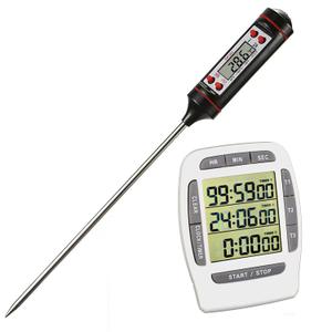 2 x Three Channel Timer, Waterproof Splash Stirring Thermometer Combo. Ideal for darkrooms, Kitchens, Labs.Excluding Batteries.