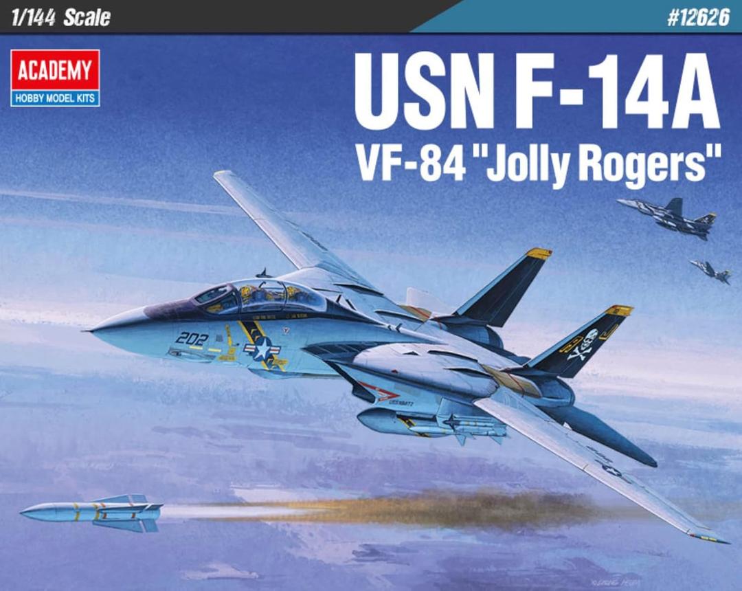 Academy Hobby 1/144 USN F-14A VF-84 Jolly Rogers Aircraft Model Kit #12626