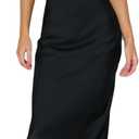 Phicia Sexy Satin Halter Neck Backless Maxi Dress for Women Elegant Tie Cowl Back Formal Wedding Guest Dress for Summer (Medium, Black)