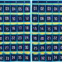 Loghot Classroom Accessories Closet Pocket Chart for Cell Phones Holder Wall Door Hanging Organizer (36 Pockets Blue 2Pc)