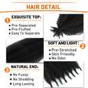 Springy Afro Twist Hair 12 Inch 6 Packs Black Color Pre Fluffed Marley Twist Braiding Hair for Black Women (12 inch, 6 Packs, 1B)