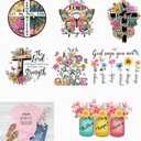 20 Pcs Lord Iron on Decals for Clothing Jesus Flowers Iron on Patches Heat Transfer Stickers for Jackets Dresses T-Shirts Washable DIY Art Decorations DTF Transfers Ready to Press