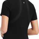 baleaf Women's Short Sleeve Workout Tops Yoga Shirts Stretchy Lightweight Athletic T-Shirts Gym Running Sports Tee (Large, Black)