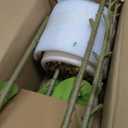 Faux Fiddle Leaf Fig Tree 5ft with White Planter 4 Trunk Fake Plants in Pot