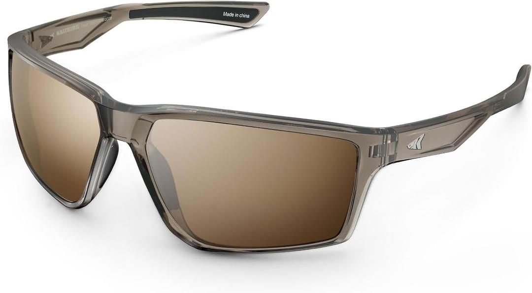 KastKing Osage Polarized Sport Sunglasses for Men and Women, Ideal for Driving Fishing Cycling Running, UV Protection (Frame: Gray /Lens: Brown)