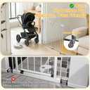 29.7"-45" Baby Gate for Stairs, Metal Pet Dog Gate for Doorways Indoor, 2 Installation Positions, Hardware Mount, 29.1”H Walk Through Safety Child Gate for Kids Toddler, White