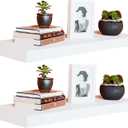 SISHHOME Floating Shelves 24 x 12 x 2 inches Set of 2,Large Wide Panel Hanging Wall Shelf for Kitchen Room,Study Room,Bedroom,Barthroom
