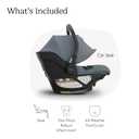 UPPAbaby Aria V2 Lightweight Infant Car Seat - Just Under 6 lbs - Base with Load Leg + Infant Insert + All-Weather FootCover Included - Direct Stroller Attachment - Callum (Stone Blue)