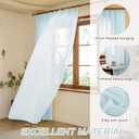 Blue Sheer Curtains 84 Inch Length Semi Voile Sheer Curtains for Boys Bedroom Soft Touch Light Filtering Drapes(Blue, 42 W x 84 L, 2 Panels)