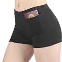 Pocket Pantie for Women, Travel Underwear with Secret Pocket Panties Women's, Large Size 2 Packs (Black)