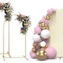 TopDirect Set of 3 Arch Backdrop Stand and Cover Set, 4FT, 5FT, 6FT Metal Chiara Backdrop Stand for Birthday Party Baby Shower Wedding Ceremony Banquet Decoration, Beige Cover
