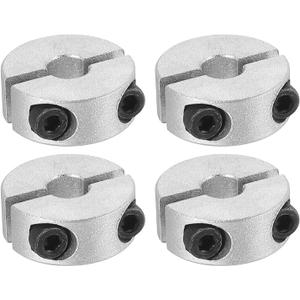PATIKIL Bore 6mm Double Split Shaft Collar 20mm OD 8mm Thickness, 4 Pack Aluminum Alloy Locking Collar Clamp Style with Set Screw for Machine Tools Industry, Silver