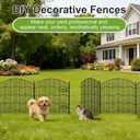 Garden Fence No Dig, 31in(H) x24ft(L) Black 15 Pack, with Gate
