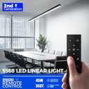 Barrina 5568 Remote Series LED Linear Light Fixture, 2nd-Generation, 4FT 45W Seamless Connection, 3000K-6000K Color Changing, Dimmable Office Shop Light with Remote, 5568 Series Black, 4 Packs