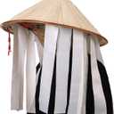 Japanese Swordsman Samurai Anime Cosplay White Hat