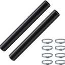 (2-Pack) 2 1/4" ID Gasoline Fuel Filler Neck Hose with 4 Clamps - 15 7/8" Length Gas Tank Hose Replacement (Straight, 2.25" ID)