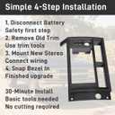 Double Din Radio Stereo Trim Bezel for 1986-1993 Chevy S10, Blazer, GMC S15, Typhoon, Syclone, Jimmy
