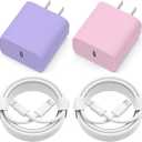 iPhone Charger Fast Charging, 2 Pack 20W USB C Wall Charger Block with 2 Pack MFi Certified 6FT Type C to Lightning Cables for iPhone 14 13 12 11 Pro Max XR XS X, iPad,AirPods Pro (Pink+Purple)