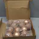 Syhood 12 Pieces Glitter Christmas Ball Ornaments Rhinestone Sequin Christmas Decorations Hanging Plastic Balls for Xmas Trees Wedding Party Holiday Decorations(3.15 Inch,Rose Gold)