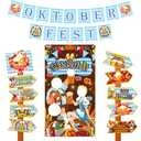 Pack of 3, 30Pcs Oktoberfest Photo Prop Banner Set-78 x 28 inches Bavarian German Throwing Theme Party Game Banner, Hanging Garland, Welcome Yard Signs, Ideal for Family Beer Theme Party Decor Backdrop Supplies
