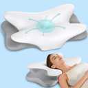 Cervical Neck Pillow for Pain Relief - Ergonomic Side Sleeper Pillow for Neck Support, Contour Pillow for Bed Sleeping, Cooling Memory Foam Pillows Orthopedic Pillow for Back Stomach Sleepers (White)