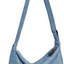 Crossbody Sling Bag for Women Men Trendy, Crescent Bag with Adjustable Strap, 2 Zippers Lightweight