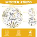 Christmas Snowflake Placemats Set of 4 Scalloped Let it Sonw Cotton Linen Placemats 13.5 Inch Embroidery Winter Table Mats for Christmas Xmas Party Supplies Home Kitchen Dining Table Decorations