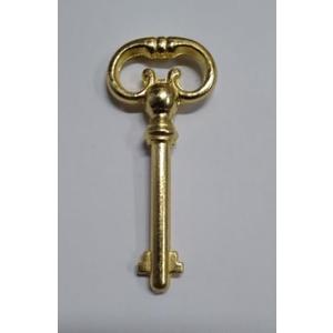 Vintage Universal Skeleton Furniture Cabinet Key Lock Polished Brass Plated 2-1/2" Long