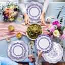 40 Pcs Paper Plates Chinoiserie Flower Scalloped Paper Plates 7 & 10 Inch Blue White Floral Disposable Plates for Wedding Birthday Spring Summer Party Table Supplies