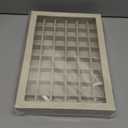 Frebeauty 48 Grid Jewelry Tray,Adjustable Earring Holder Organizer with Glass Lid,Velvet Drawer Jewelry Organizer for Rings,Studs,13.8 x 9.5 x 2 Inches Jewelry Display Box,Gift for Women(Beige)