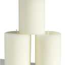 CANDWAX 3x4 inch Pillar Candles Set of 3  Unscented Dripless Rustic Ivory Candles for Home Decor, Weddings, Table Settings