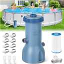 1000 GPH Pool Filter Pump for Above Ground Pools, Type A/C Cartridge Filter Pump System | Safety ETL Listed Above Ground Pool Pumps with GFCI, Improved Water Circulation and Filtration