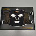 INTEO Red Light Therapy for Face, 3 Modes Portable Led Face Mask Light Therapy with Remote, Near-infrared 850 Red Light Mask with Timing Function, Led Light Therapy At Home 180 LED Beads (Black Golden)