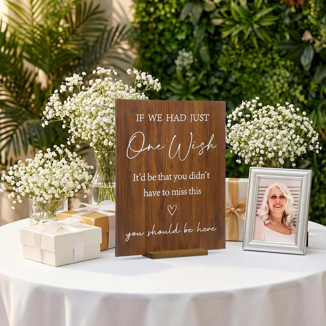 Yousoontic Wedding Memorial Sign Wooden Table Signs with Stand You Should Be Here Decorations for Bridal Shower Wedding Reception Tabletop