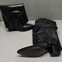 Shark Fold Over Cowboy Cowgirl Boots Studded - Knee High, Tall, Western, Slouch, Pointed Toe, Pull on, Fashion Boot, Dress
, Size 8