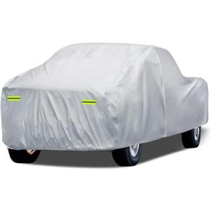 Truck Cover Waterproof All Weather, 6 Layers Pickup Cover Fit for Ford F150, Chevrolet Silverado 1500, Gmc Sierra, Ram 1500, Tundra (T4 Fit Truck Length Up to 250 inch), Silver