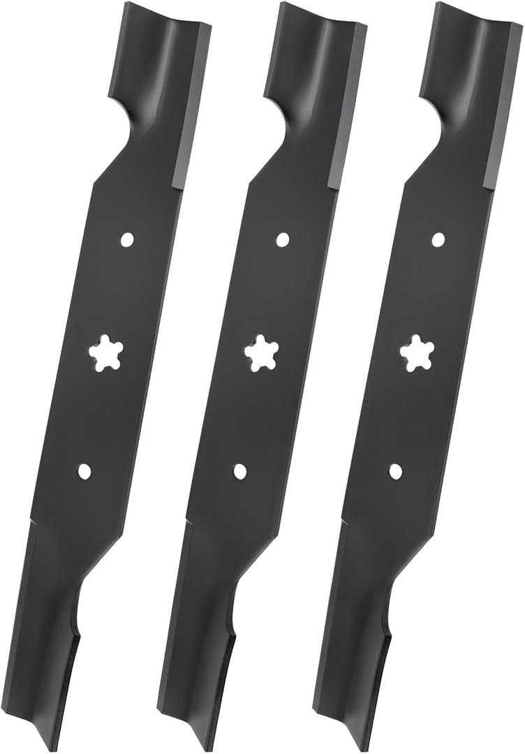 187256 Medium Lift Blades for 54" Deck, 187254 Lawn Mower Blades Compatible with Hus-qvarna GTH26K54T MZ5424S RZ5424 AYP Pou-lan Craftsman Lawn Mower, Replaces 21546235, 532187254, 532187256, 3 Pack