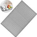24"×16" Collapsible Trifold Silicone Dish Drying Mat | Extra-Large Kitchen Counter Mat | Heat-Resistant, BPA-Free | Multi-Purpose Drainer & Protector | Easy Clean & Foldable