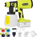 Cordless HVLP Paint Sprayer Compatible with Ryobi 18V ONE+ Battery 200W High Power Handheld Spray Gun with 4 Copper Nozzles 3 Spray Patterns 1000ML Container(Battery not Included)