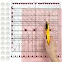 11.5" x 10.5" Quilting Ruler for Precise Fabric Cutting, Slotted Sewing Quilt Strip Rulers, Square Clear Mark Plastic Quilting Ruler, Crafts Template Rulers for Accurate Measurement and Easy Cutting