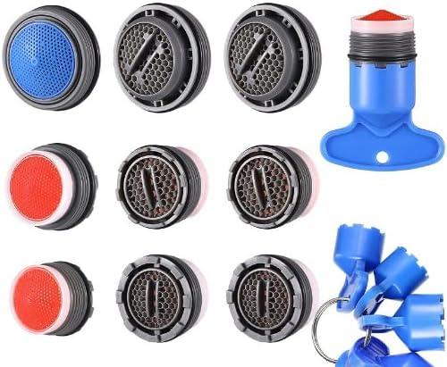 12 Pieces Moen Aerator Faucet Replacement for Sink and 5 Pieces Faucet Aerator Key Wrenches Removal Tool for Bathroom or Kitchen Sink