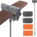 Ceiling Fan Cleaner Duster with 73" Adjustable Pole, 3 in 1 Long Handle Fan Duster Blades for Hight Ceiling, Baseboard and Bathroom (Orange)